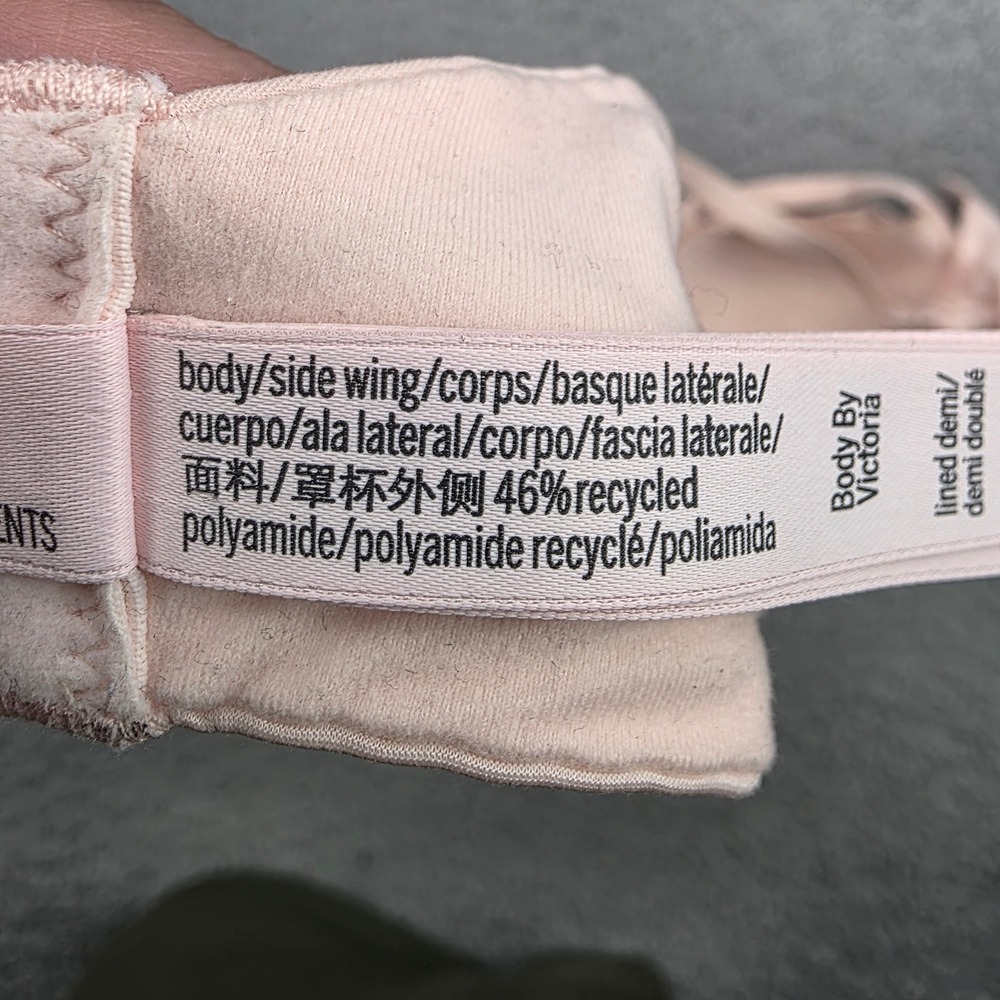 Victoria's Secret Body By Victoria Demi Bra‎ Women 38C Pink Floral Lace - Picture 5 of 7